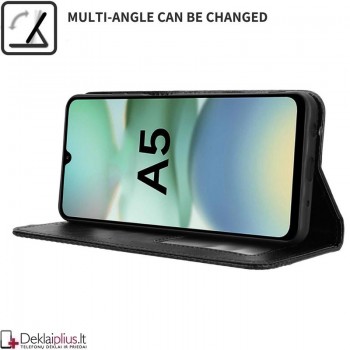 Dirbtinės odos atverčiamas dėklas su skyreliais - juodas (Xiaomi Redmi A5) Dirbtinės odos atverčiamas dėklas su skyreliais - juodas (Xiaomi Redmi A5)